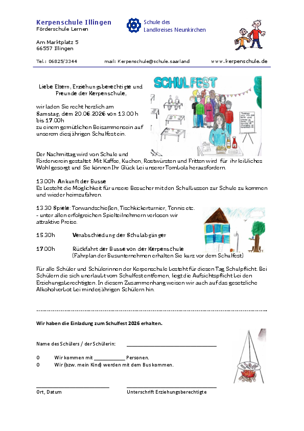 Einladung zum Schulfest Einladung zum Schulfest